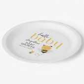Schöne Feiern: Hallo Baby Bee Shower Pappteller (Schrägansicht)