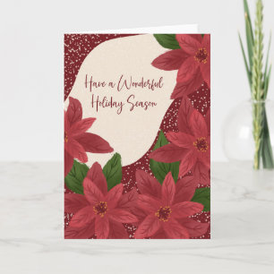 Schöne Feiertage Poinsettien Feiertagskarte