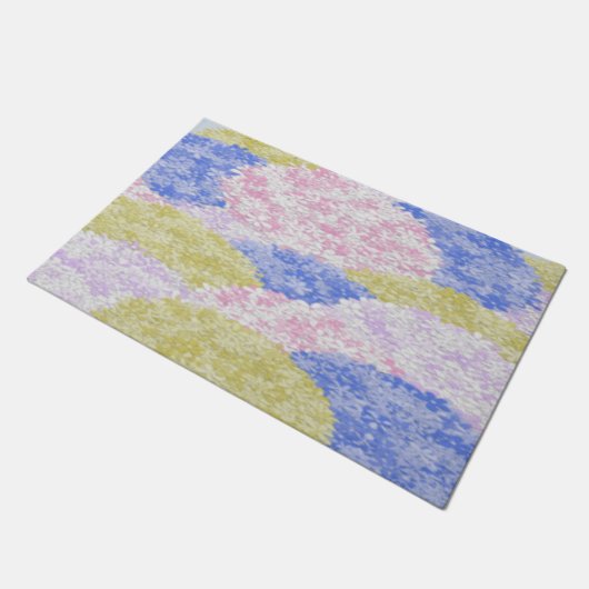 Schöne Felder von Hydrangeas Fußmatte (Schrägansicht)