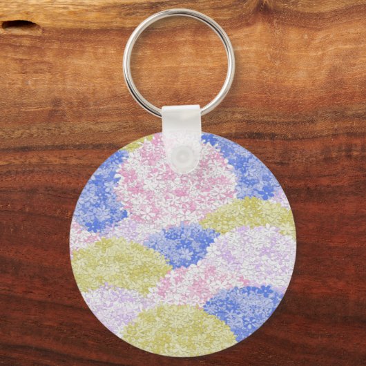 Schöne Felder von Hydrangeas Schlüsselanhänger (Vorderseite)