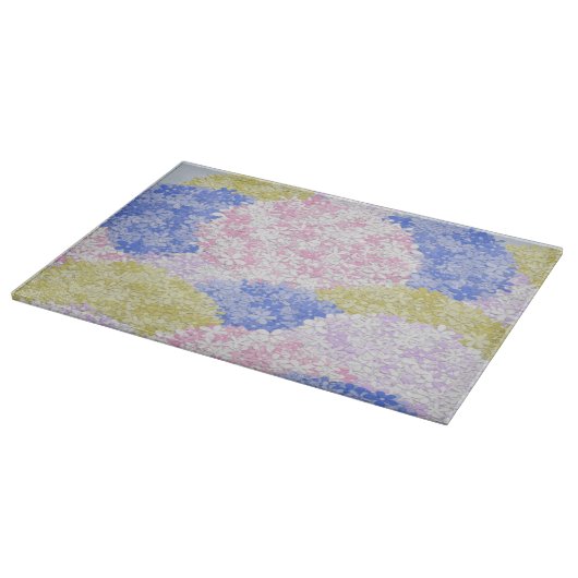 Schöne Felder von Hydrangeas Schneidebrett (Ecke)