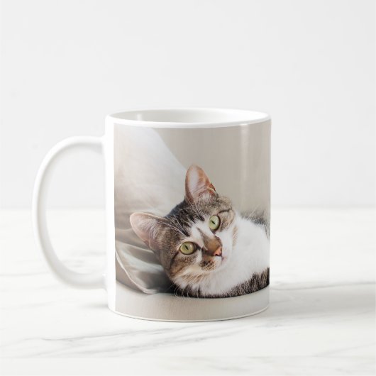 Schöne Feline Friend Cat Lovers' Foto Tasse (Links)