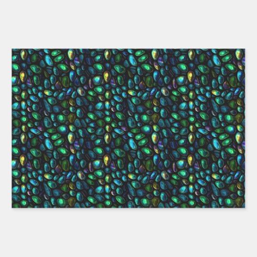Schöne Felsen Scales Ovals Muster Geschenkpapier Set (Vorderseite)