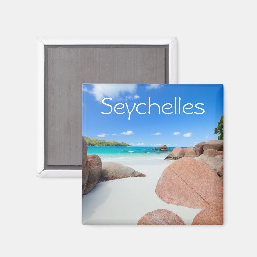 Schöne Felsenküste auf den Seychellen Magnet (Vorderseite/Rückseite)