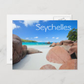 Schöne Felsenküste auf den Seychellen Postkarte (Vorne/Hinten)