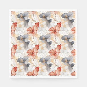 Schöne feminine Pfirsich-Rot-Blau-Weiße Floral Serviette