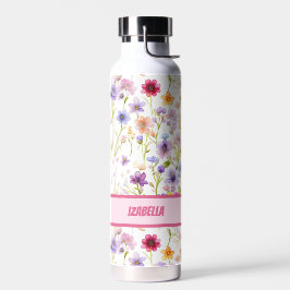 Schöne Feminine Rosa Frühlingsblumen Girl Trinkflasche