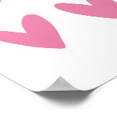 Schöne Ferien | Rosa Herzen Weihnachten Poster (Ecke)