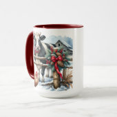 Schöne Ferienkuh mit Kardinal Personalisiert Tasse (Vorderseite Links)