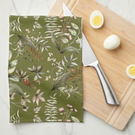 Schöne Fern-Blätter Geschirrtuch (Viertel Falte)