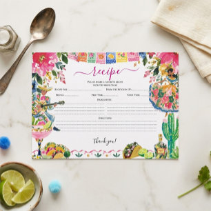 Schöne Fiesta Brautparty Rezeptkarte Begleitkarte
