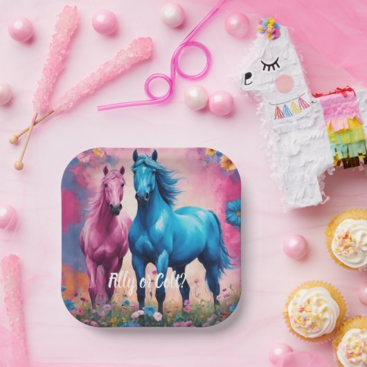 Schöne Fill- oder Colt Gender-Offenbarung Pappteller (Party)