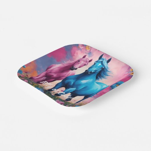 Schöne Fill- oder Colt Gender-Offenbarung Pappteller (Gewinkelt)