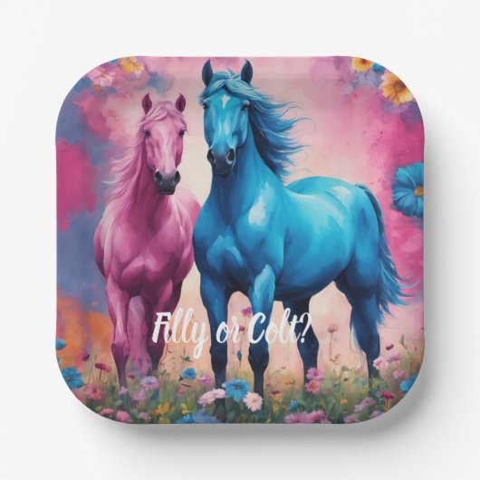 Schöne Fill- oder Colt Gender-Offenbarung Pappteller (Vorderseite)
