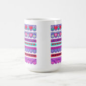 Schöne Filz-Style-Valentinstag-Grenzen Kaffeetasse (Mittel)