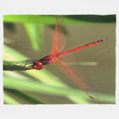 Schöne Firecracker Dragonfly Akryllische Malerei Fleecedecke (Vorderseite (Horizontal))