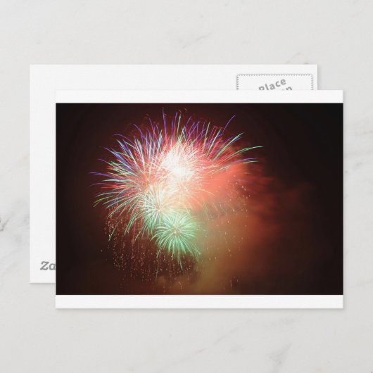 SCHÖNE FIREWORKS POSTKARTE (Vorne/Hinten)