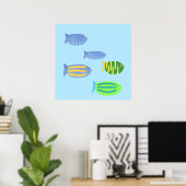schöne Fische bemalt Poster (Heimbüro)