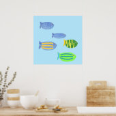 schöne Fische bemalt Poster (Küche)