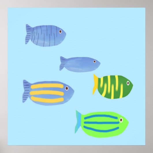 schöne Fische bemalt Poster (Vorne)