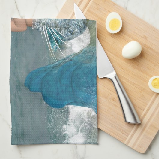 Schöne Fische des Meeres Geschirrtuch (Viertel Falte)