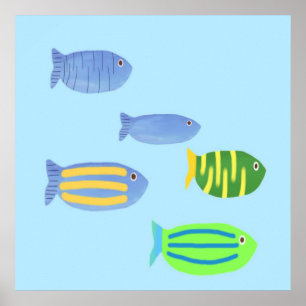 schöne Fische Malerei Poster