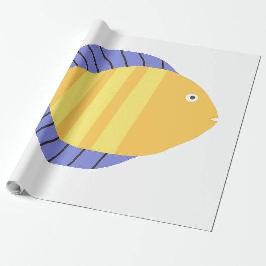 schöne Fischmalerei Geschenkpapier (Ungerollt)