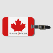 Schöne Flagge Kanadas mit Monogramm Gepäckanhänger (Vorderseite (Horizontal))