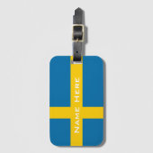 Schöne Flagge Schwedens mit Monogramm Gepäckanhänger (Vorderseite Vertikal)