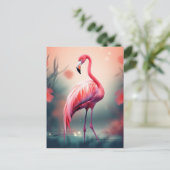 Schöne Flamingo AI generiert Postkarte (Stehend Vorderseite)