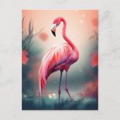 Schöne Flamingo AI generiert Postkarte (Vorderseite)