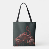 SCHÖNE FLAMINGO AUF DUNKELHINTERGRUND TASCHE (Rückseite)