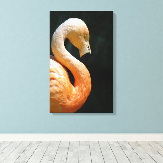 Schöne Flamingo Wrapped Canvas! Leinwanddruck (Insitu (Holzboden))
