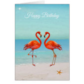 Schöne Flamingos auf der Beach Birthday Card (Vorne)