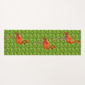 Schöne Flamingos-Blume auf Grün Yogamatte (Vorderseite (Horizontal))