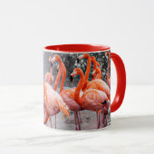 Schöne Flamingos Foto Kaffeetasse  (VorderseiteRechts)