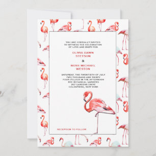 Schöne Flamingos Hochzeit Einladung