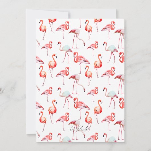 Schöne Flamingos Hochzeit Einladung (Rückseite)