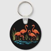 Schöne Flamingos im See Schlüsselanhänger (Vorderseite)