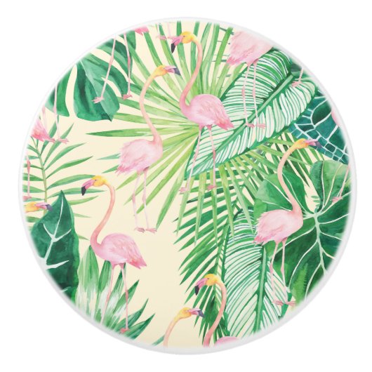 ★ schöne Flamingos Keramikknauf (Vorderseite)