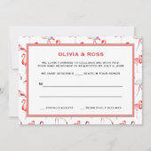 Schöne Flamingos Response Cards Einladung (Vorderseite)