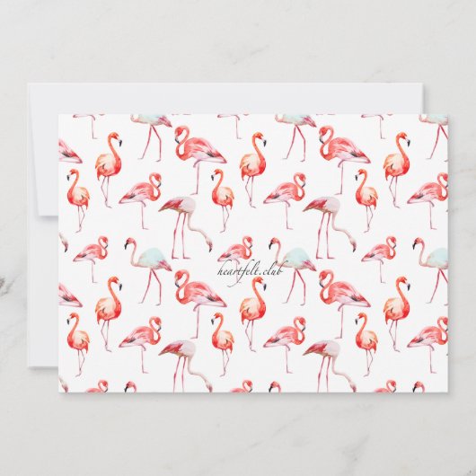 Schöne Flamingos Response Cards Einladung (Rückseite)