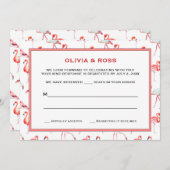 Schöne Flamingos Response Cards Einladung (Vorne/Hinten)