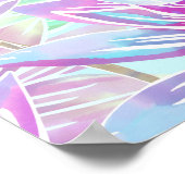 Schöne Flamingos und Lotus-Blume Poster (Ecke)