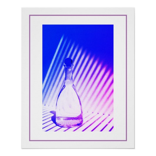 Schöne Flasche Lila Blue Shadow Farben Poster (Vorderseite)