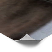 Schöne, flauschige Katze auf graublauem Hintergrun Poster (Ecke)