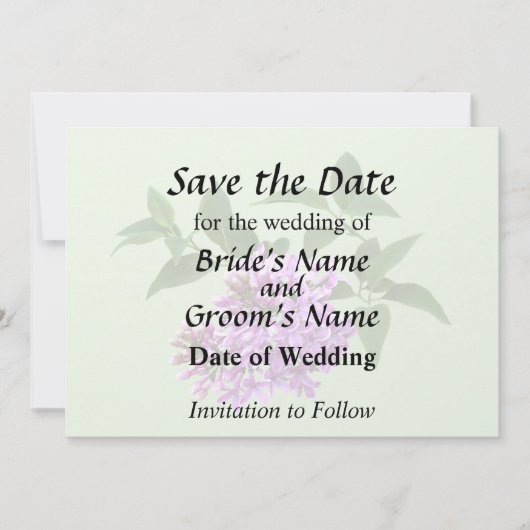 Schöne Flieder Save The Date (Vorderseite)