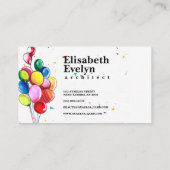 Schöne fliegende, farbenfrohe Ballons Visitenkarte (Rückseite)