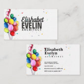 Schöne fliegende, farbenfrohe Ballons Visitenkarte (Vorne/Hinten)