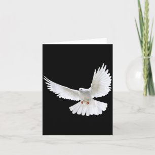 Schöne fliegende friedliche weiße Taube Foto Silho Karte